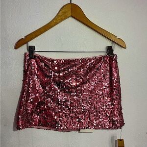 Reformation pink mini skirt